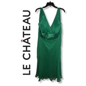 NWT Le Chateau Green Chiffon Dress